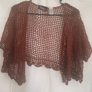 Chaya cropped bolero cardigan crochet 16 red